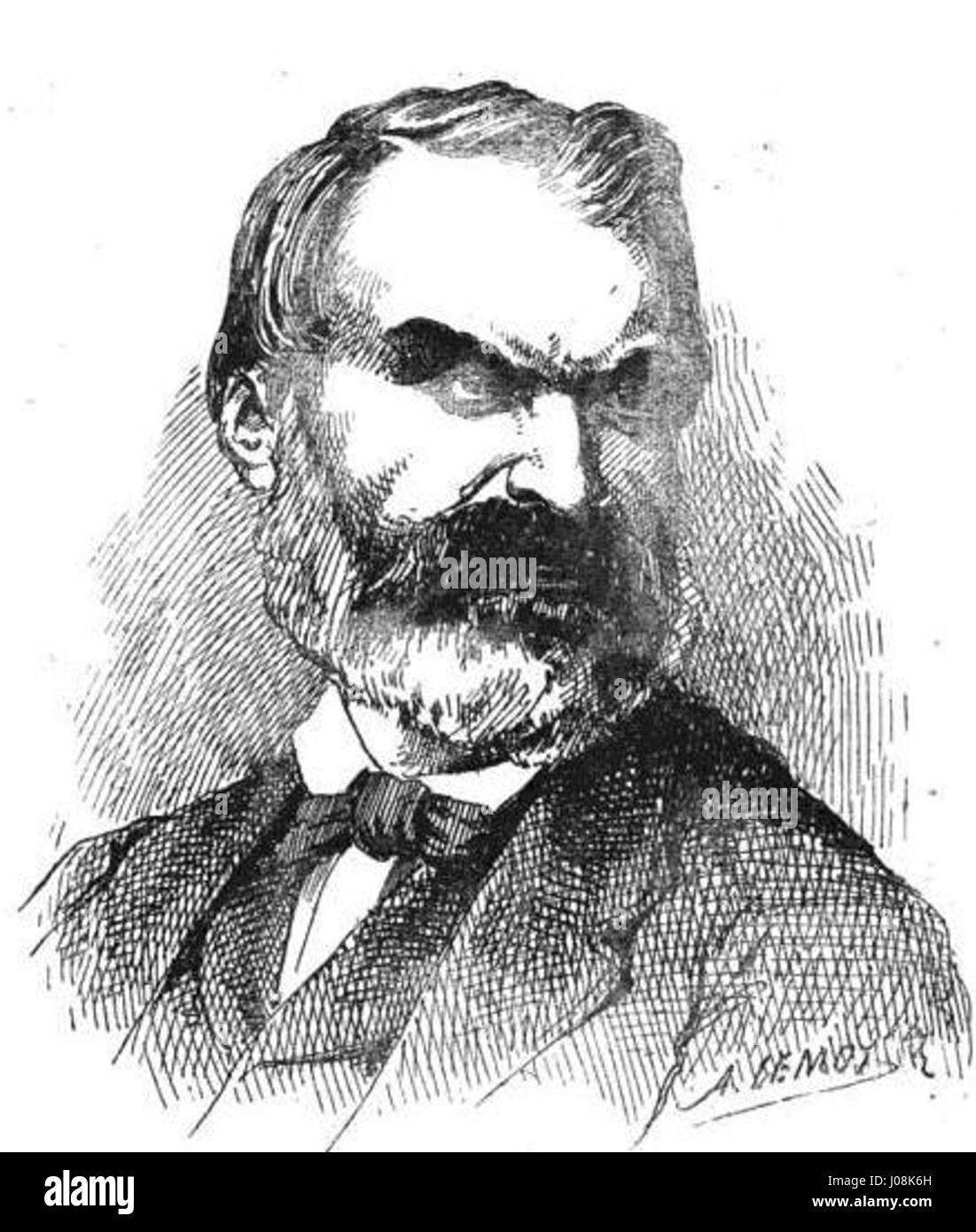 Pelletan, Eugène, par Lemot ist eine Skulptur des französischen Künstlers Eugène Lemot, die Eugène Pelletan, einen französischen Politiker und Schriftsteller, darstellt. Die Büste fängt Pelletans unverwechselbare Merkmale ein und spiegelt Lemots skulpturalen Stil wider. Stockfoto