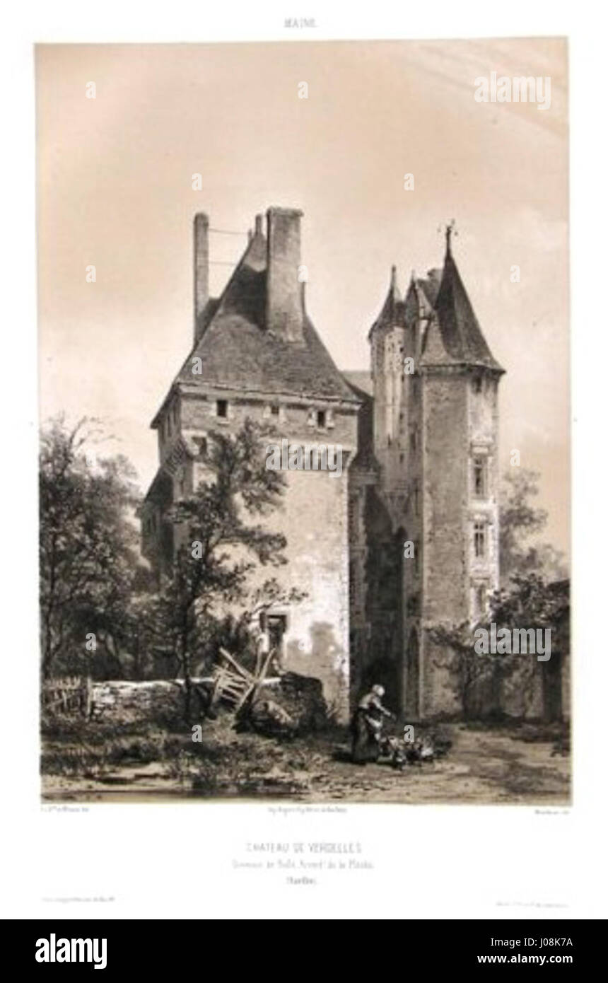 Château de Verdelles (Poillé-Sur-Vègre, 1862) Stockfoto