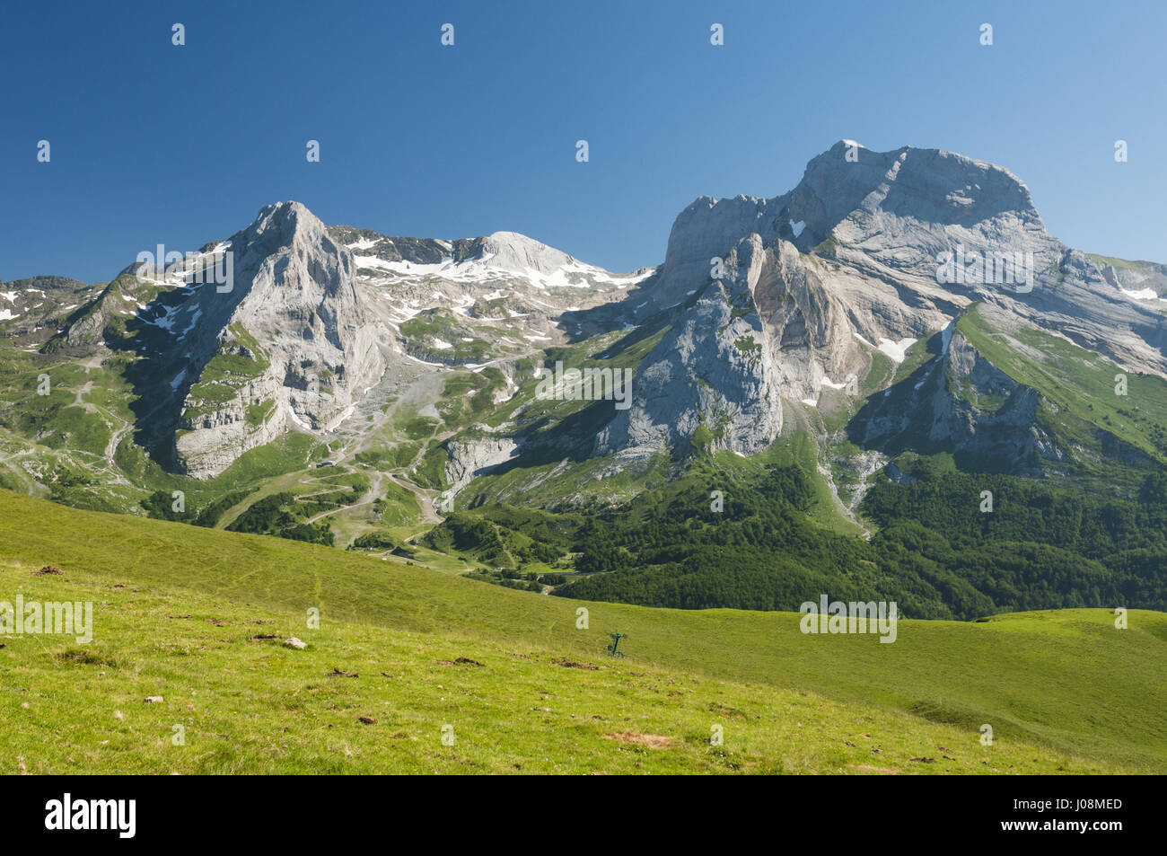 Frankreich, Pyrenäen, Col d'Aubisque Pass, Berglandschaft Stockfoto