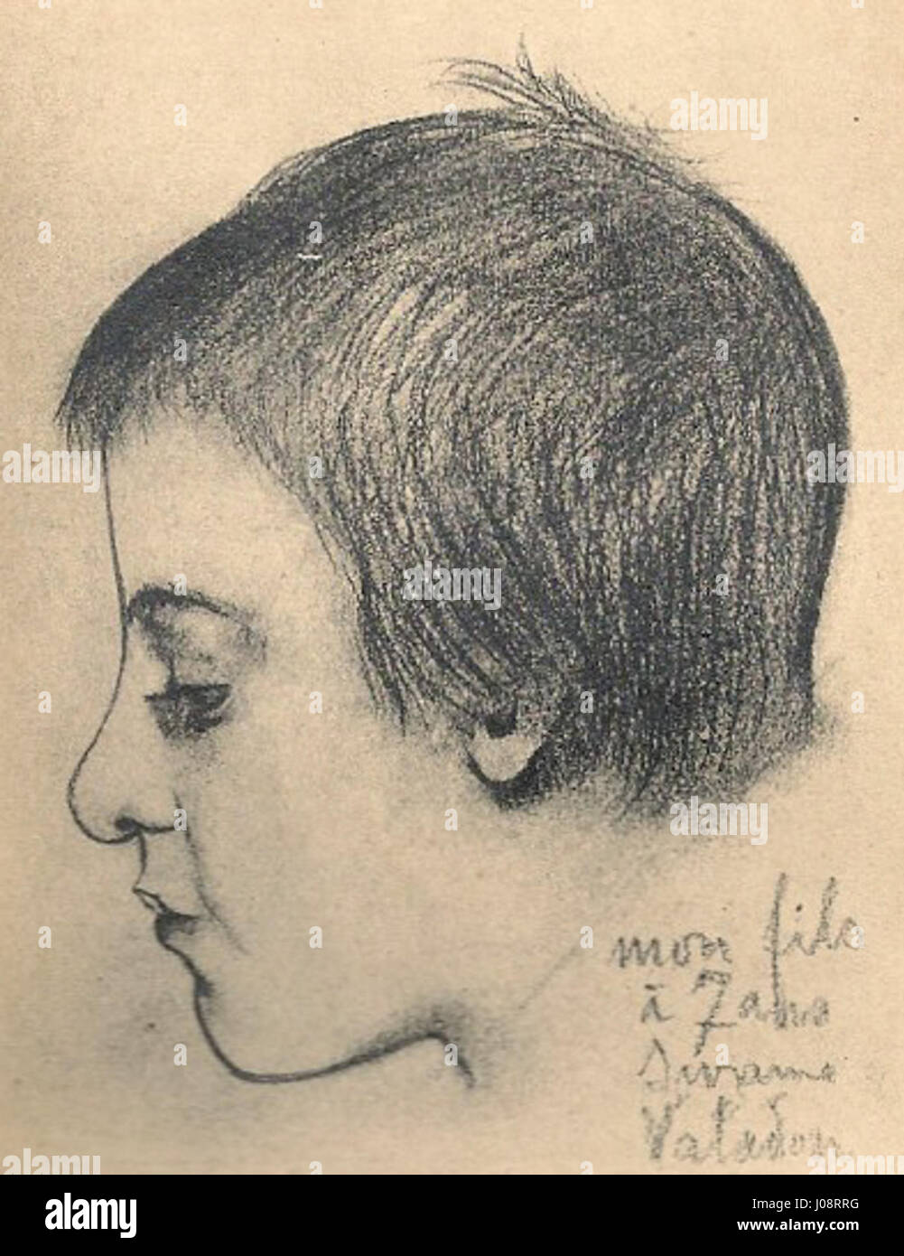 Portrait de Maurice Utrillo À 7ans par sa Mère Suzanne Valadon Stockfoto