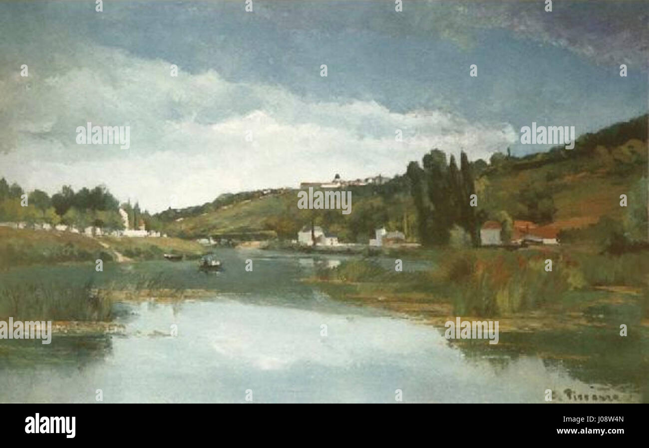 Pissarro die Ufer der Marne in Chennevières 1864-5 Stockfoto