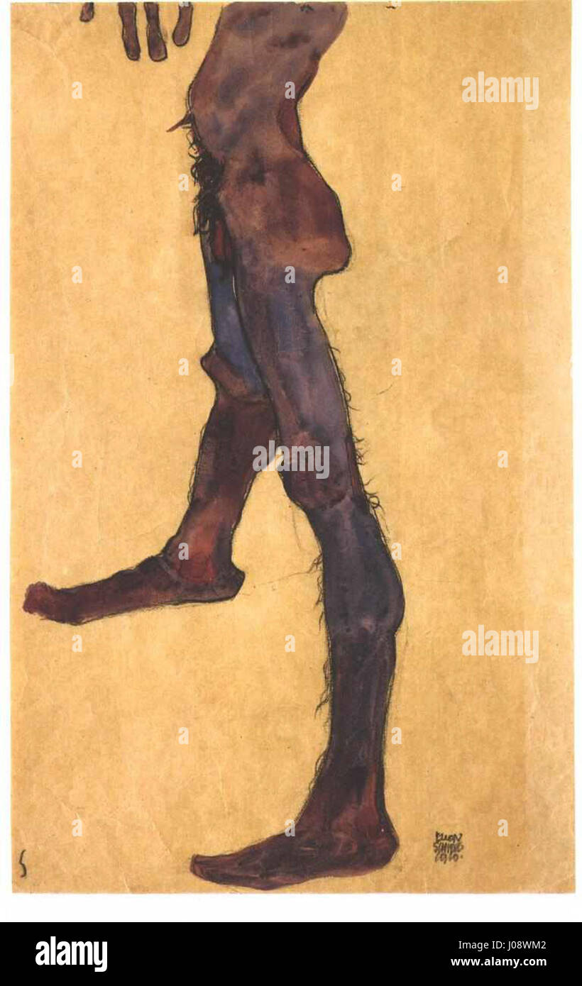 Schiele - Männlicher Akttorso-1910 Stockfoto