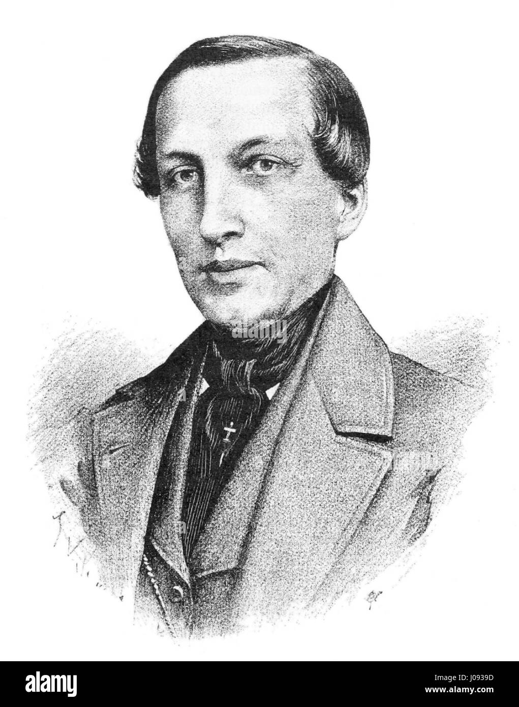 Diese Zeichnung von Frantisek Adam Petrina, illustriert von Jan Vilímek, zeigt feine Handwerkskunst und detaillierte Stiftarbeiten, die die künstlerischen Traditionen des Böhmens des 19. Jahrhunderts widerspiegeln. Stockfoto