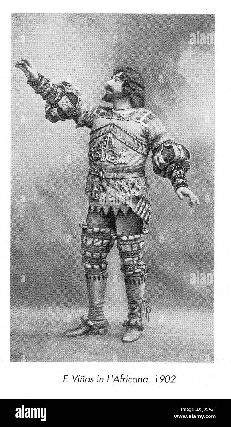 Francisco Viñas war ein prominenter spanischer Tenor, bekannt für seine kraftvolle Stimme und sein technisches Können. Er trat im späten 19. Und frühen 20. Jahrhundert in ganz Europa auf, wobei er sich besonders auf Rollen in italienischen Opern konzentrierte. Viñas gilt als einer der bedeutendsten Tenöre seiner Zeit und trägt maßgeblich zur Operntradition bei. Stockfoto