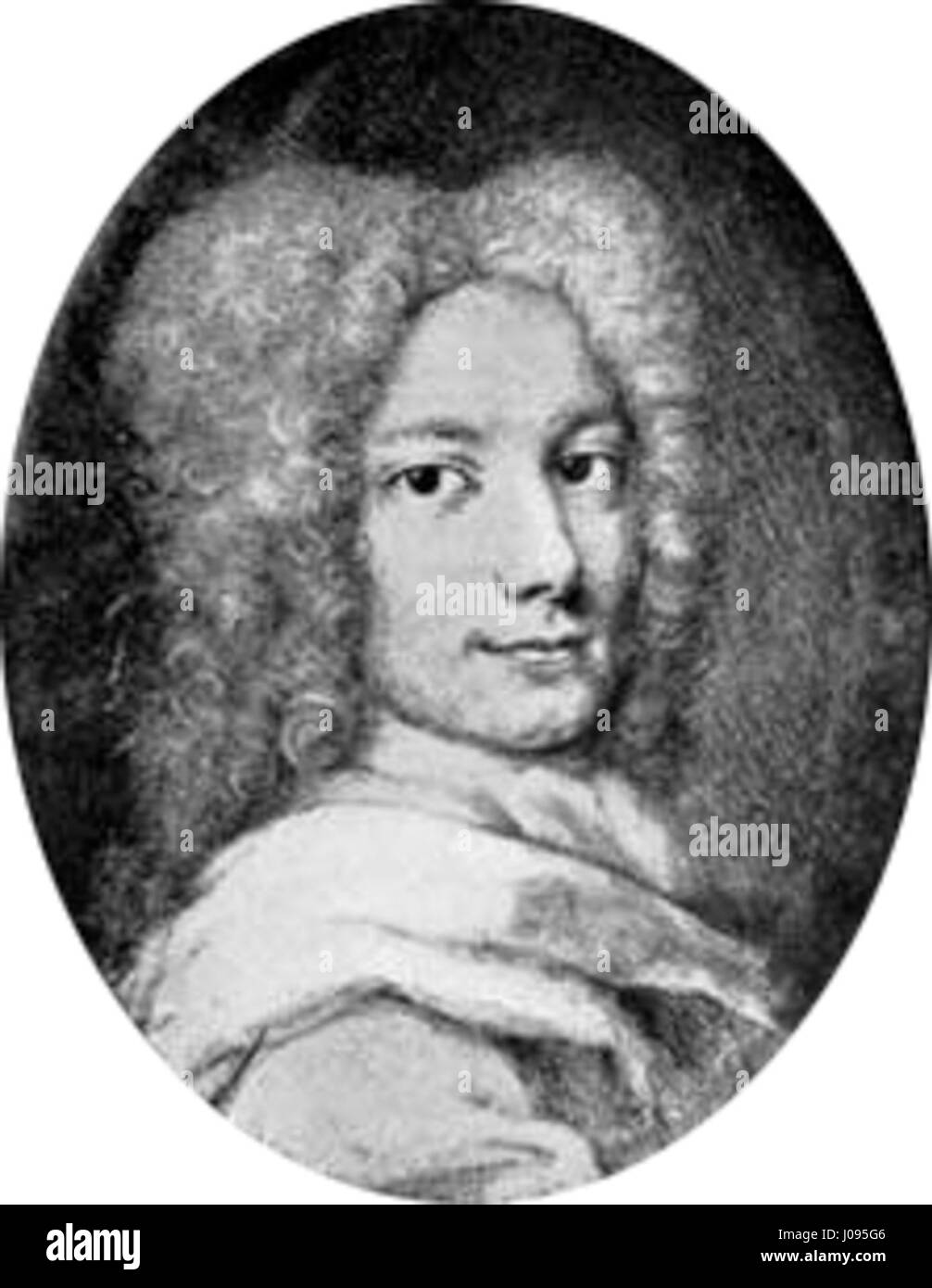 Dieses Porträt des bekannten deutschen Komponisten Georg Friedrich Händel zeigt seinen Beitrag zur klassischen Musik im Barock. Händels Werke sind in der westlichen Klassik immer noch einflussreich, mit einem Erbe, das Opern, Oratorien und Instrumentalkompositionen umfasst. Stockfoto