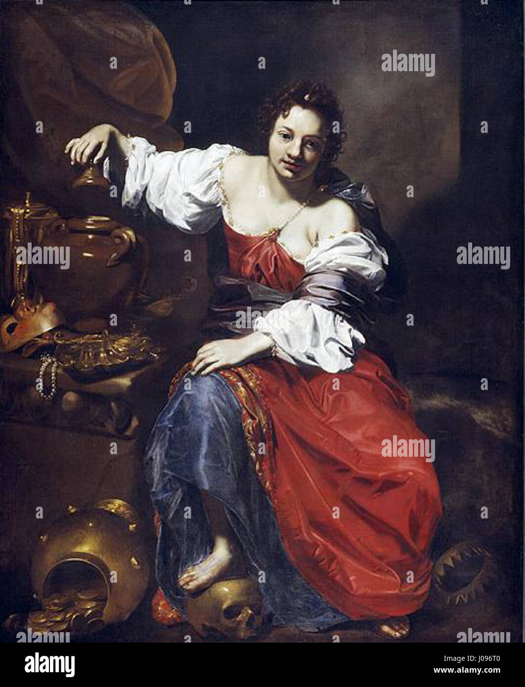 Nicolas Régnier - Allegorie der Eitelkeit (Pandora) Stockfoto