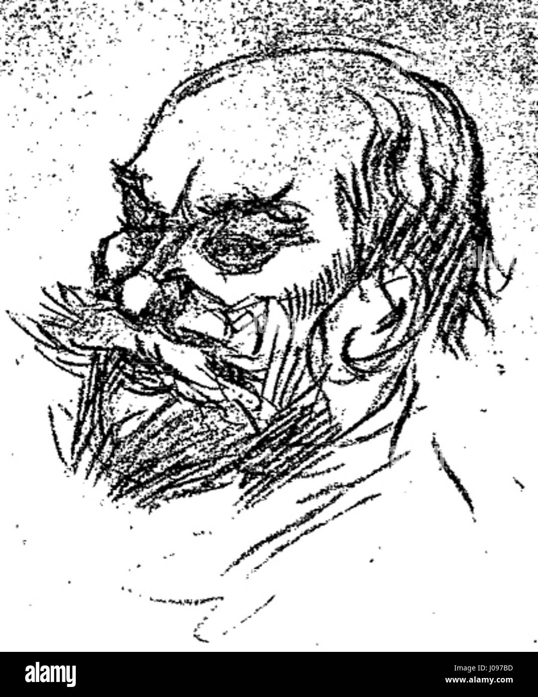 Dieses Porträt des französischen Dichters Paul Verlaine, gemalt von Félix Règamey, fängt die melancholische und introspektive Natur von Verlaine, einer führenden Figur des französischen Symbolismus, ein. Das Kunstwerk spiegelt die emotionale Tiefe und künstlerische Bedeutung des Dichters wider. Stockfoto