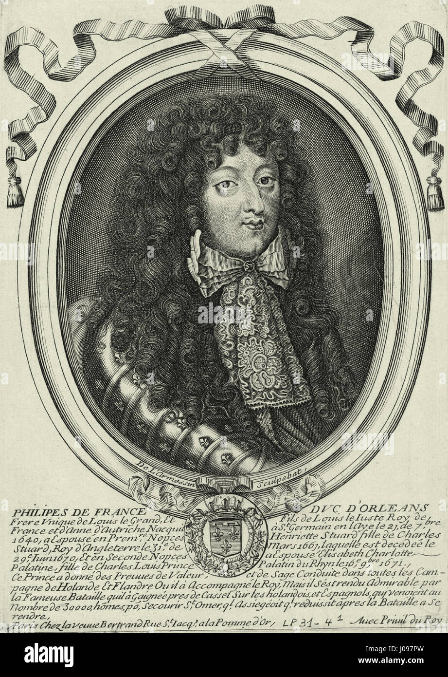 Bild von Philippe de France, Herzog von Orléans, unbekanntes Datum Larmessin Stockfoto