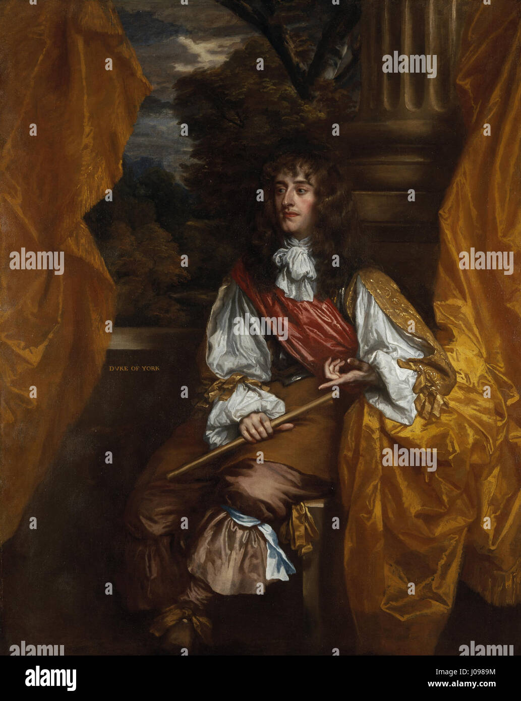 James VII and II, When Duke of York ist ein Porträt des englischen Barockkünstlers Sir Peter Lely (1618–1680). Das Gemälde zeigt James Francis Edward Stuart (1688–1766) als Duke of York, bevor er als James VII. Von Schottland und II. Von England regierte. Lelys Werk ist bekannt für seine detaillierte Darstellung und seinen Beitrag zur barocken Porträtmalerei. Stockfoto