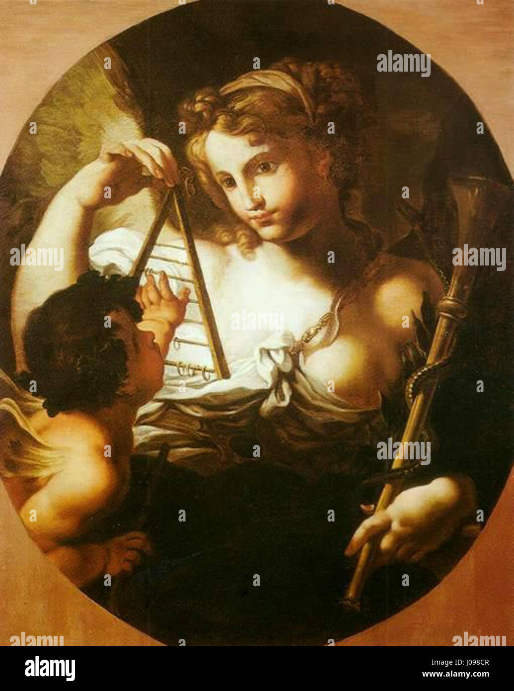 „Alegoria da Ciência“ von Sebastiano Conca ist ein allegorisches Gemälde, das die Personifizierung der Wissenschaft darstellt. Das Stück, das Conca zugeschrieben wird, hebt die intellektuellen und kulturellen Werte hervor, die mit Wissen und Erleuchtung während der Barockzeit verbunden sind. Stockfoto