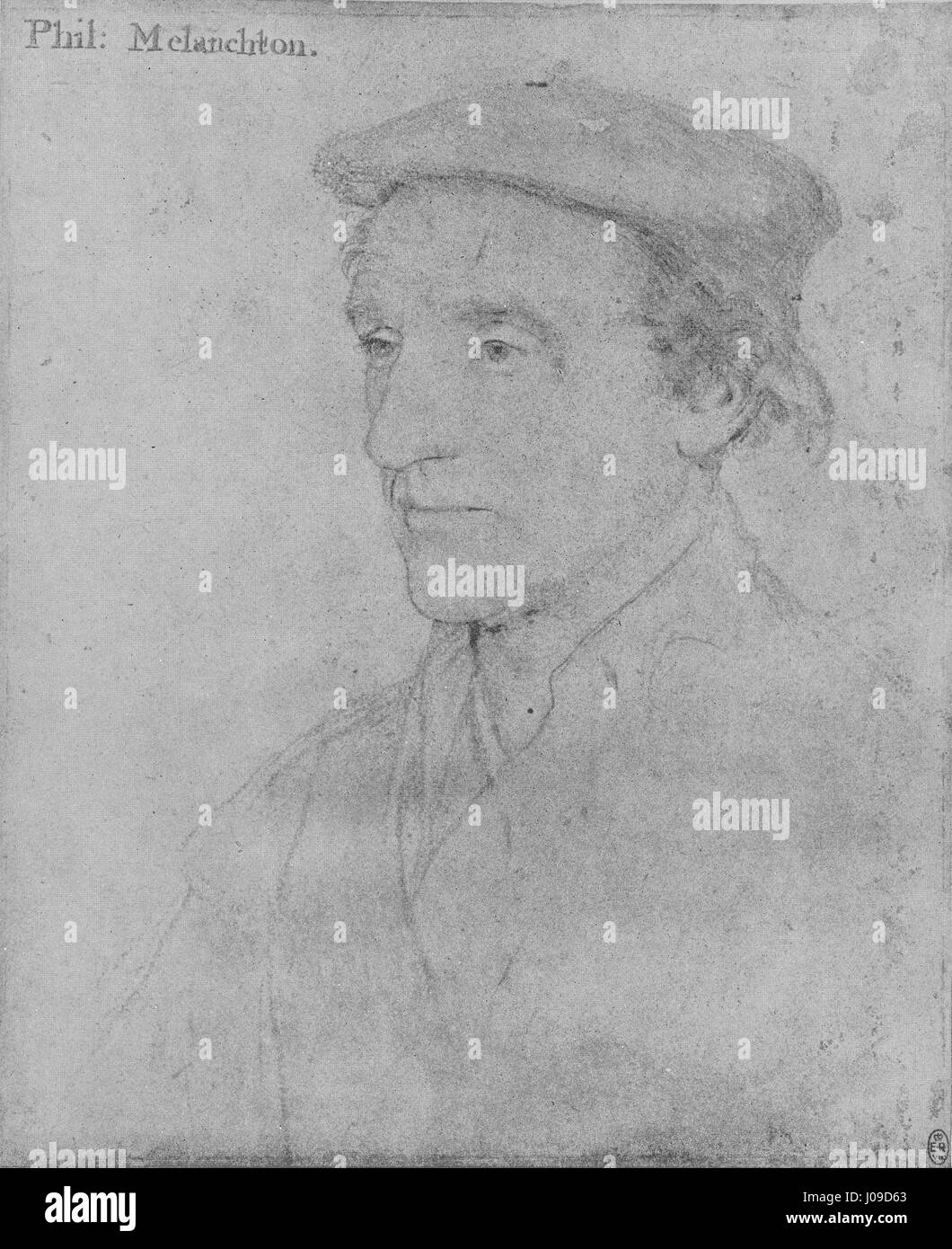 Unbekannter Mann eingeschrieben Phil - Melanchthon, von Hans Holbein dem jüngeren Stockfoto