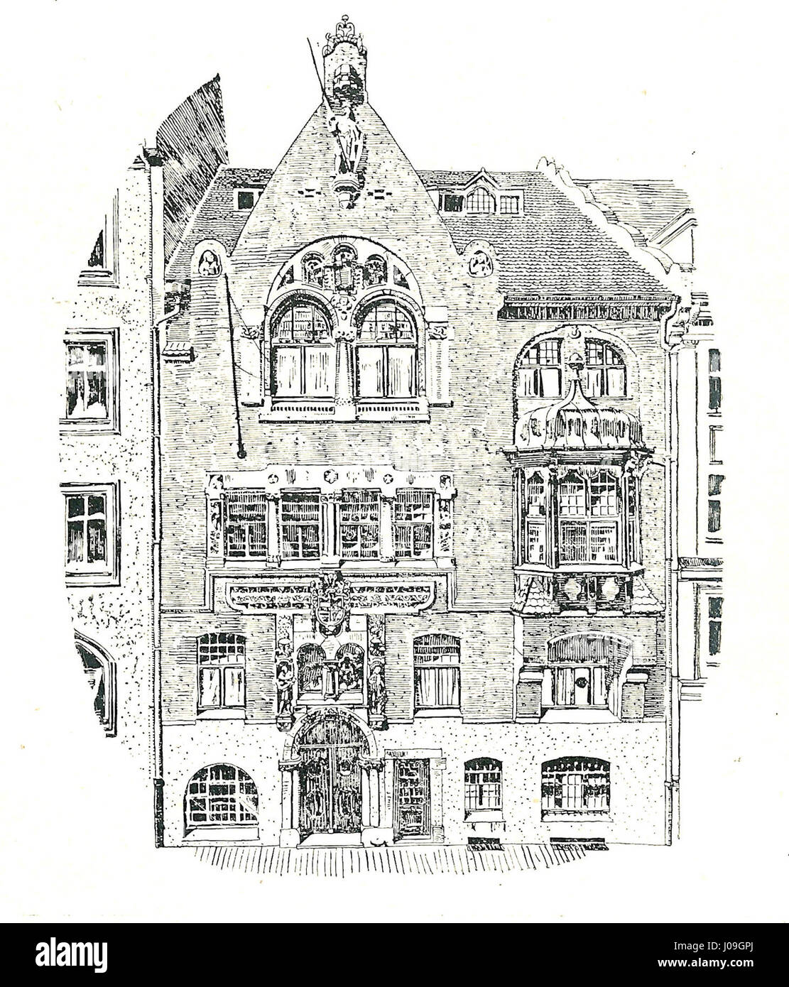 „München Palatia - Haus“ bezieht sich auf ein Gebäude in München, das den architektonischen Stil und die historische Bedeutung des Bauwerks im Kontext der Stadt symbolisiert. Stockfoto