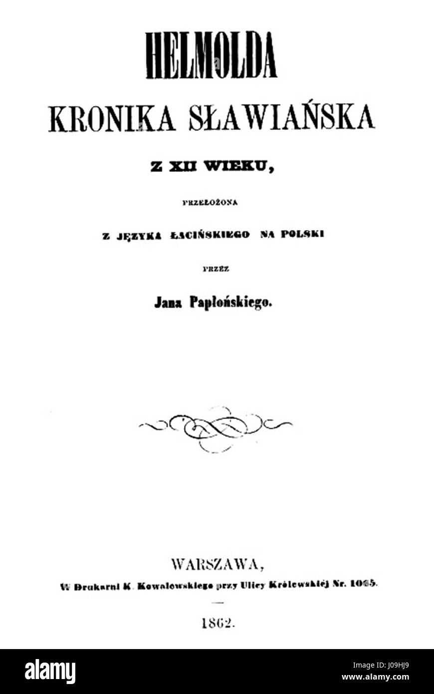 Die „Helmolda-Chronik der Slawen“ ist ein historischer Text, der Einblicke in die Geschichte und Kultur der slawischen Völker in Osteuropa gibt. Es wurde von Helmold von Bosau im 12. Jahrhundert geschrieben. Stockfoto