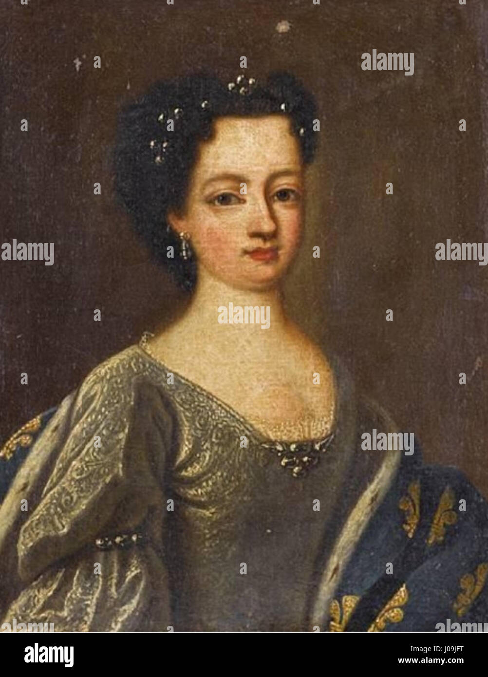 Porträt eines unbekannten Künstlers (möglicherweise Pierre Gobert) als Auguste von Baden-Baden als Herzogin von Orléans identifiziert Stockfoto