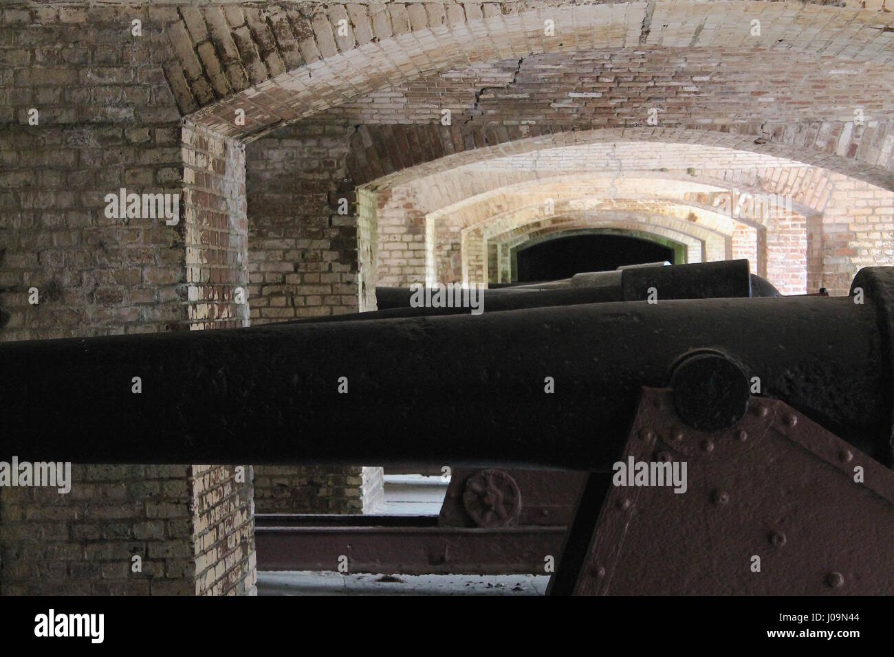 Kanone auf Fort Sumter Stockfoto