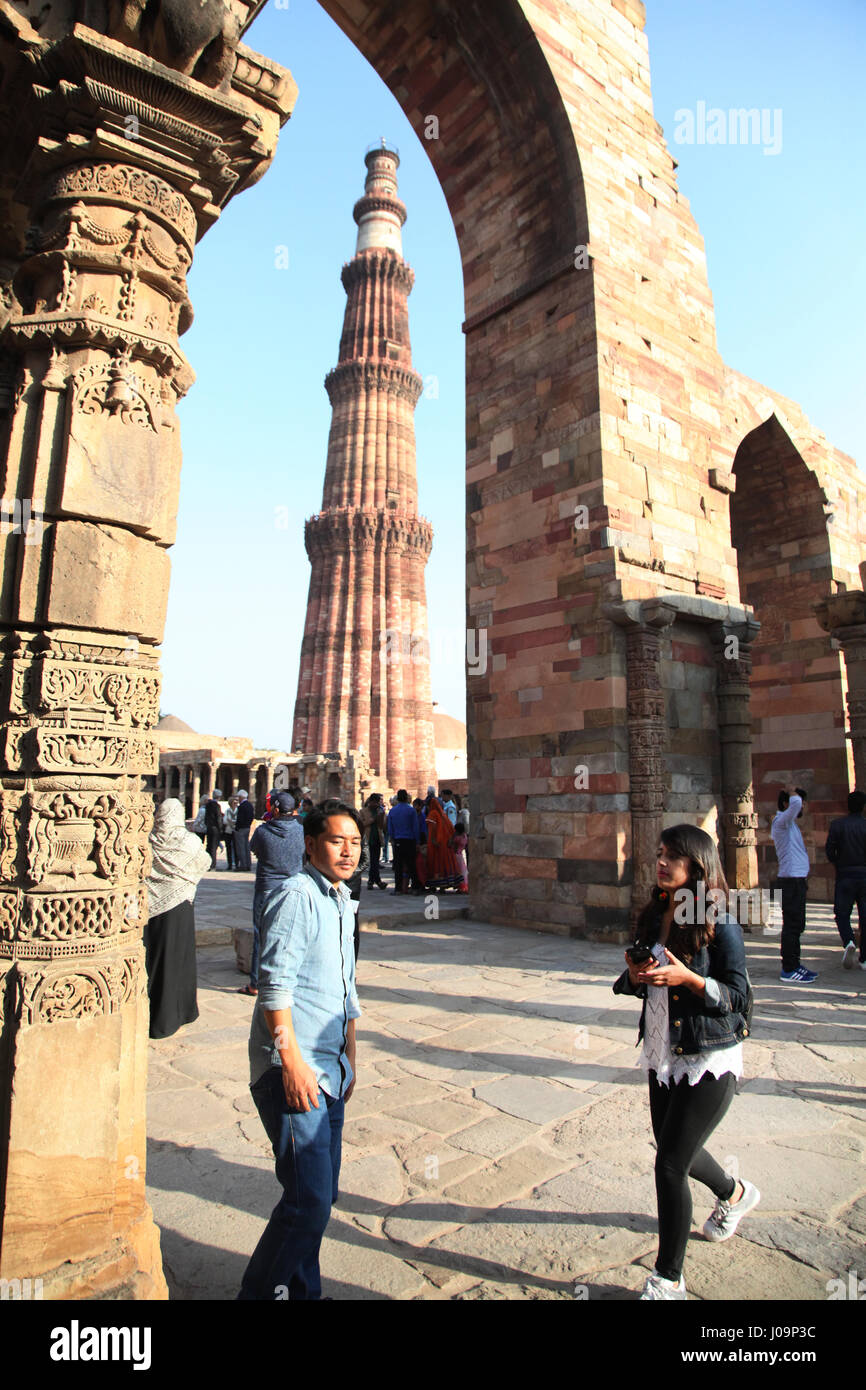 Der Majestic Victory Tower, Qutub Minar ist ein UNESCOWeltkulturerbe