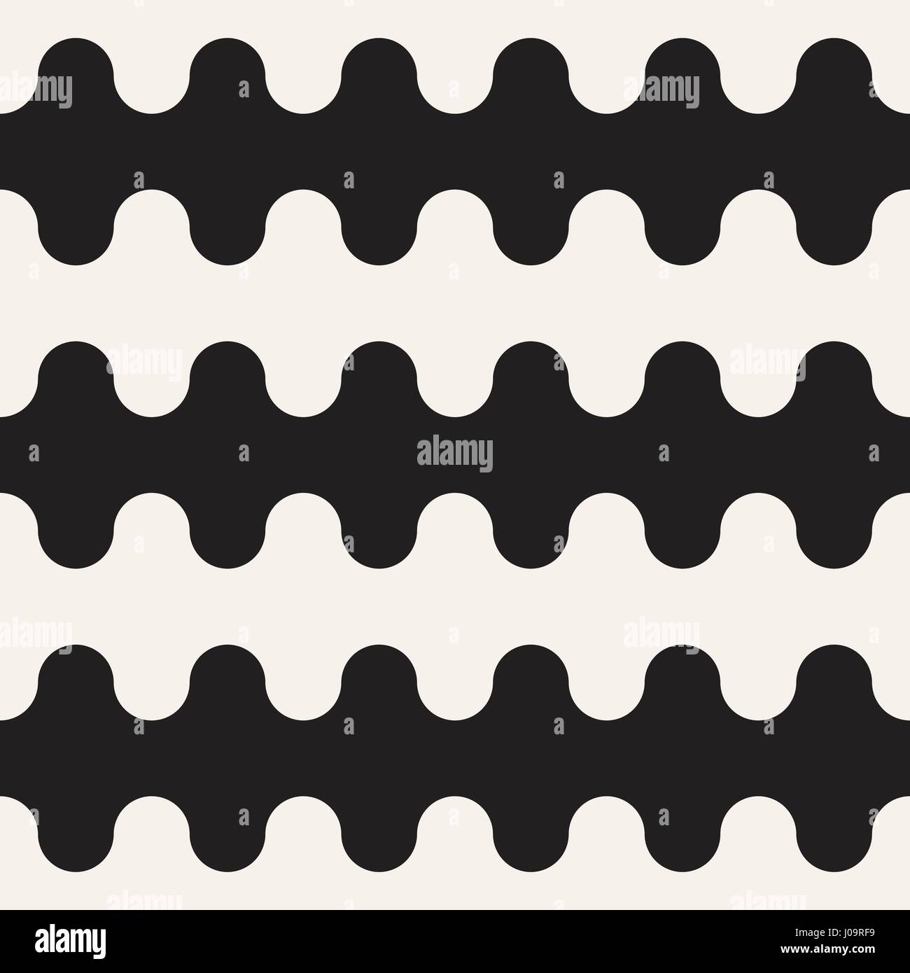 Nahtlose Wellenlinien Muster. Wiederholende Vektor Textur. Stilvolle Streifen Hintergrund. Zeitgenössische Grafik mit parallelen Wellen. Stock Vektor