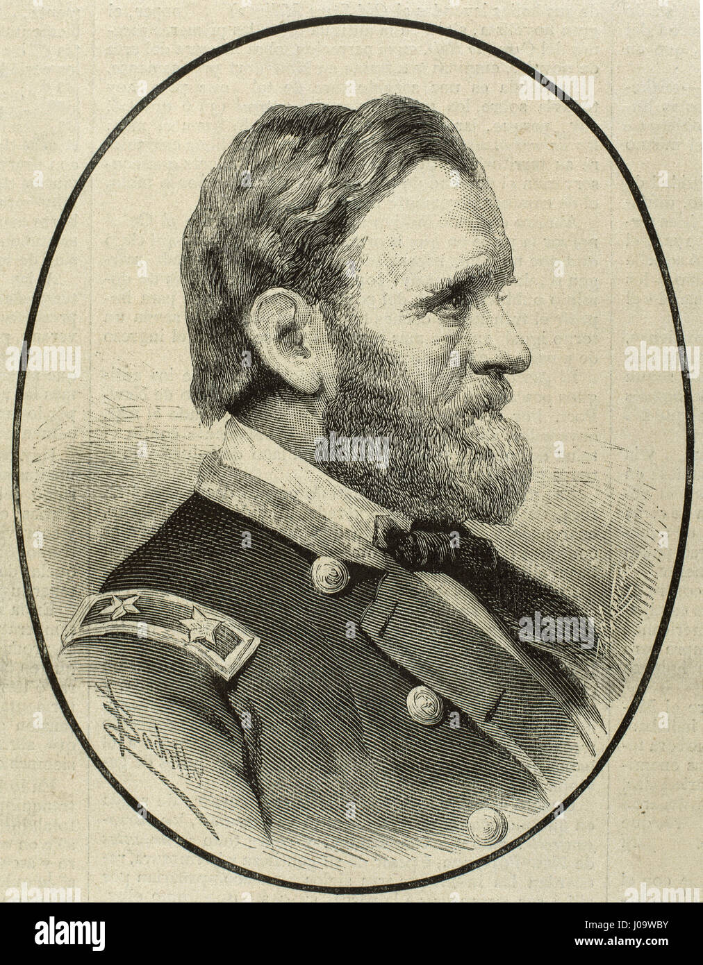 Ulysses S. Grant (1822-1885). Militär und North American Politiker. 18. Präsident der USA (1869-1877). Porträt. Kupferstich, 1855. Stockfoto