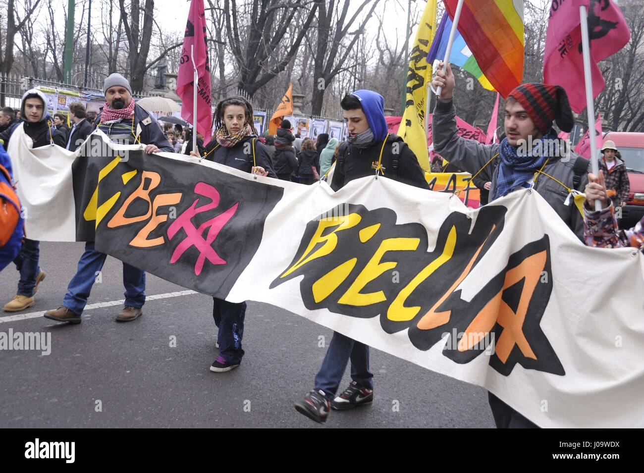 Mailand (Italien), Tag der Erinnerung und Gedenken an die Opfer der Mafia, gefördert durch die Libera, Verband gegen die Mafia Engagement Stockfoto