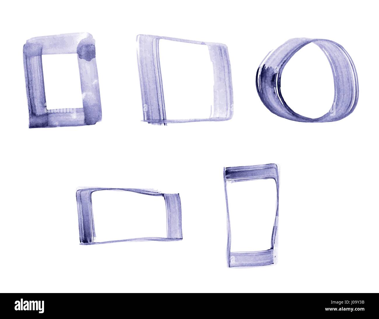 Vektor einrichten von Pinsel Anschläge in verschiedenen Formen Stock Vektor