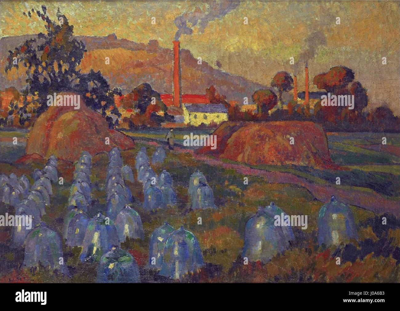 Robert Antoine Pinchon, 1921, Le Jardin Maraicher, Öl auf Leinwand, 74 x 100 cm, Musée des Beaux-Arts de Rouen Stockfoto