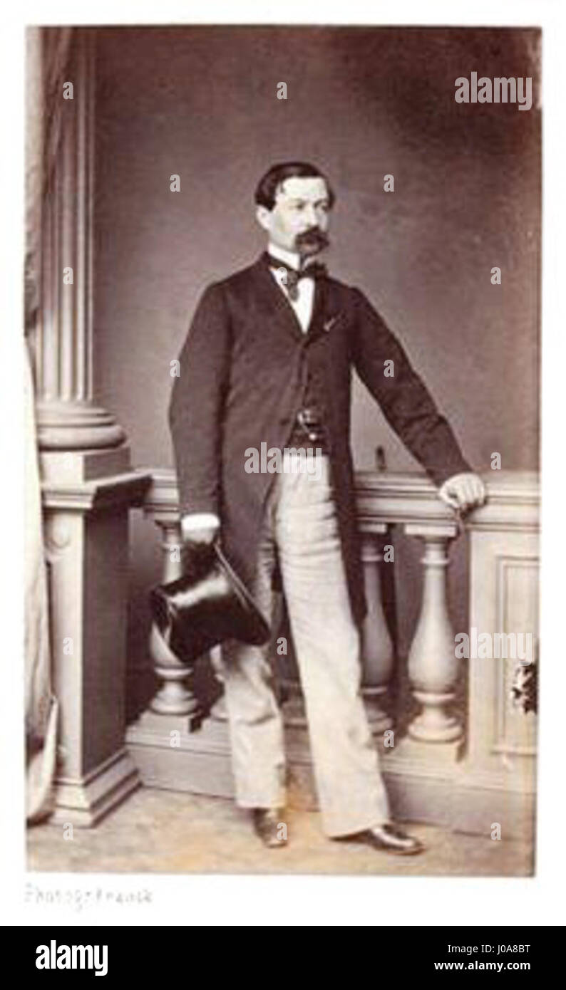 Porträt von M. Janvier de la Motte, einer prominenten Persönlichkeit in der französischen Politik. Der Künstler, der im 19. Jahrhundert aktiv war, fängt die würdevolle Pose und Kleidung dieses Beamten ein. Das Porträt spiegelt den Stil und die sozialen Normen dieser Zeit wider. Stockfoto