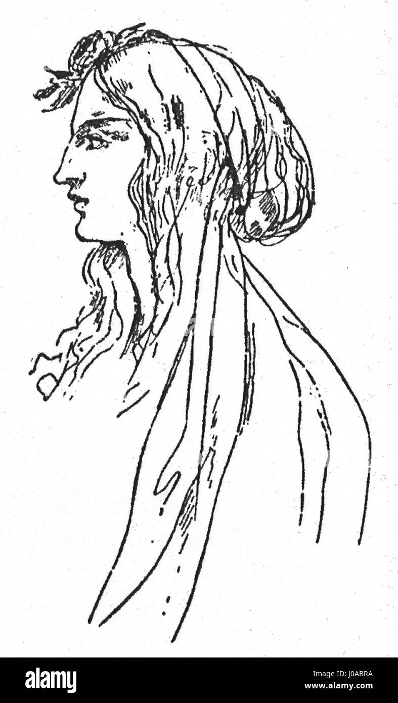 Dieses von Cyprian Norwid geschaffene Porträt von M. Kalergis fängt die edle Eleganz und den nachdenklichen Ausdruck des Motivs ein und spiegelt Norwids Meisterschaft in der Vermittlung von Persönlichkeit durch Kunst wider. Stockfoto