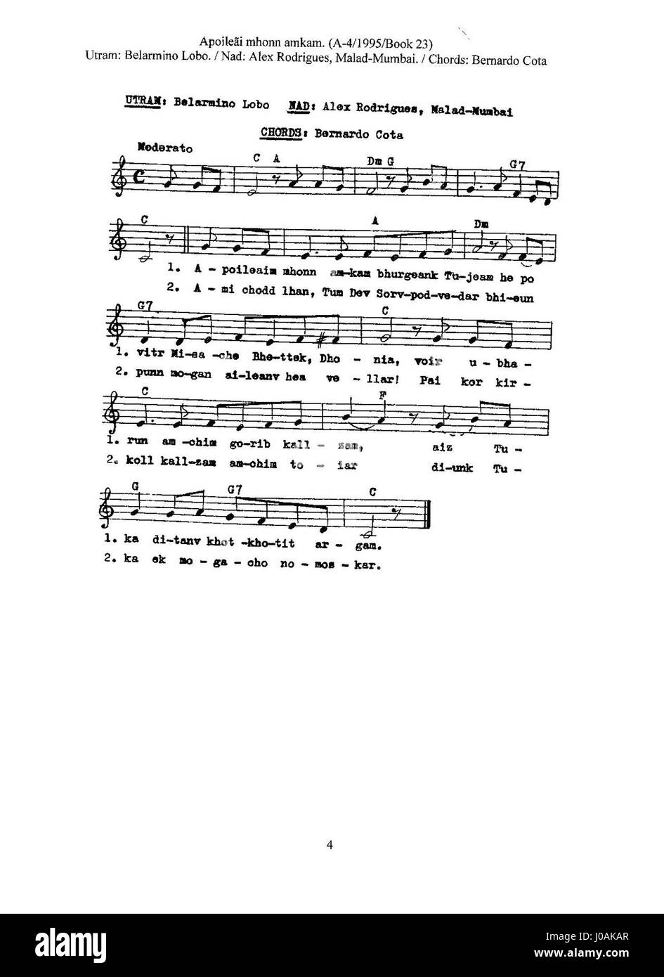 Das Gemälde „Apoileí Mhonn Amkam“ von A Rodrigues fängt eine afrikanische Kulturszene ein und hebt traditionelle Kleidung und soziale Bräuche hervor. Es zeigt die Lebendigkeit des Gemeinschaftslebens und des kulturellen Erbes in lebendigen Farben und ausdrucksstarken Details. Stockfoto