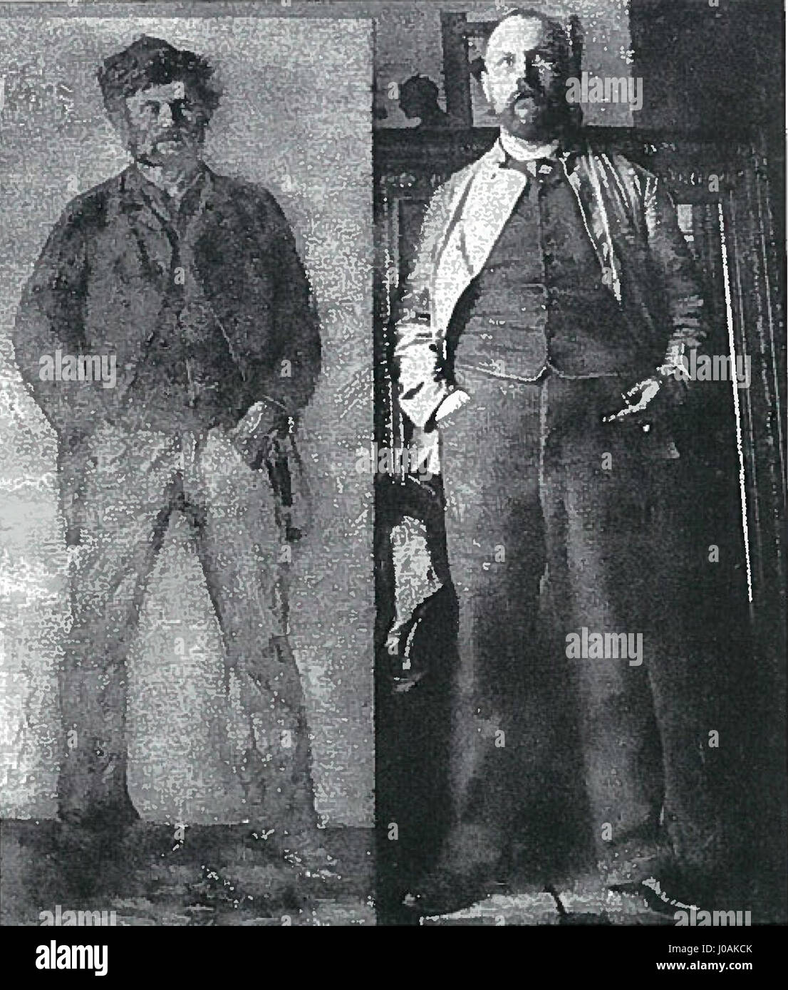 Lovis Corinths Porträt eines jungen Mannes ist ein gutes Beispiel für seine frühe Porträtaufnahme, die seine Fähigkeit zeigt, die Persönlichkeit des Subjekts und die Feinheiten des Ausdrucks einzufangen. Die Schwarzweißpalette verleiht der Komposition einen dramatischen Effekt. Stockfoto