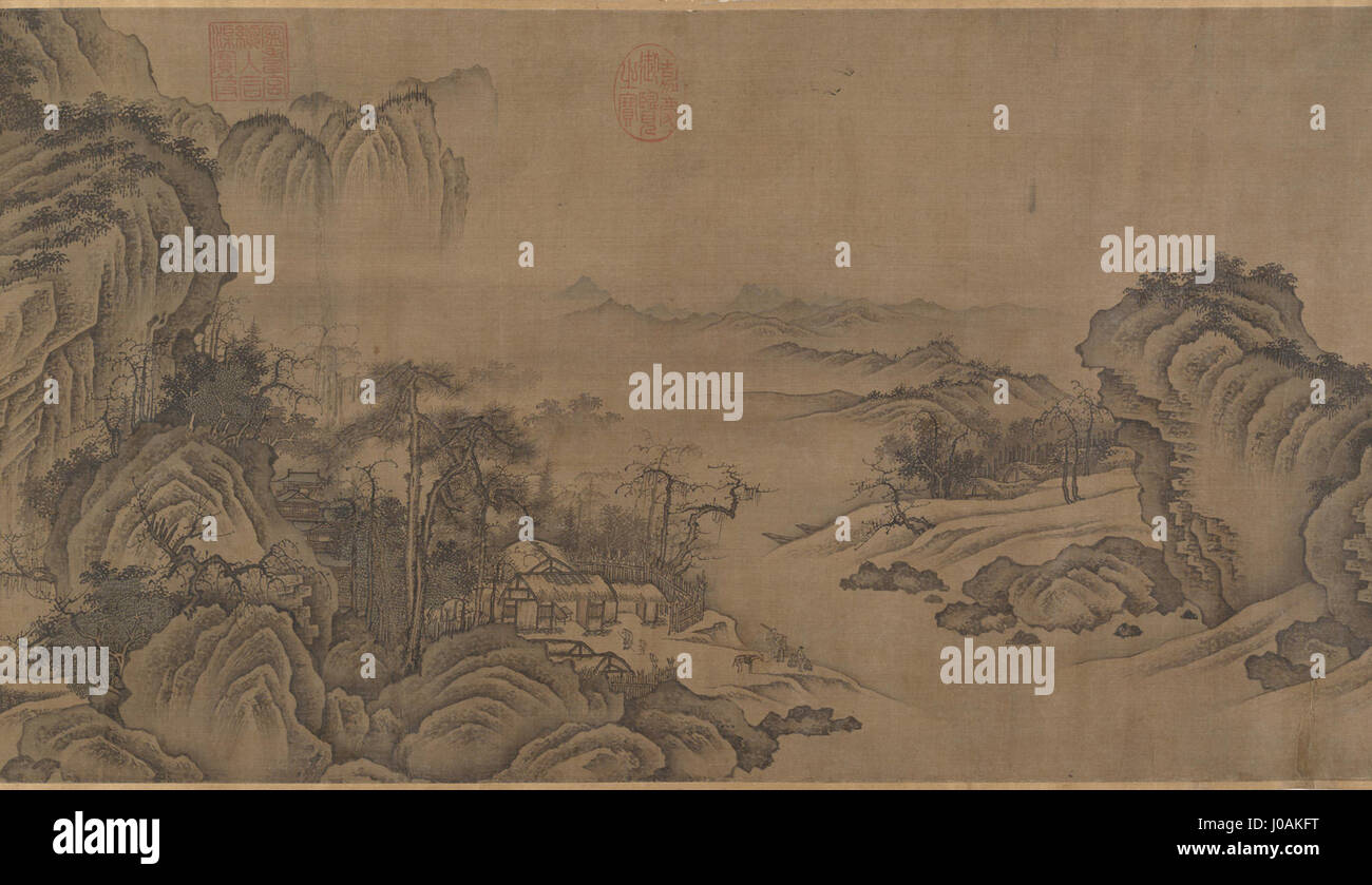 Unbekannter Künstler. Buddhistische Tempel inmitten Herbst Berge, nach Yan Wengui, Detail, 12thE28093mid des 13. Jh., Metmuseum Stockfoto