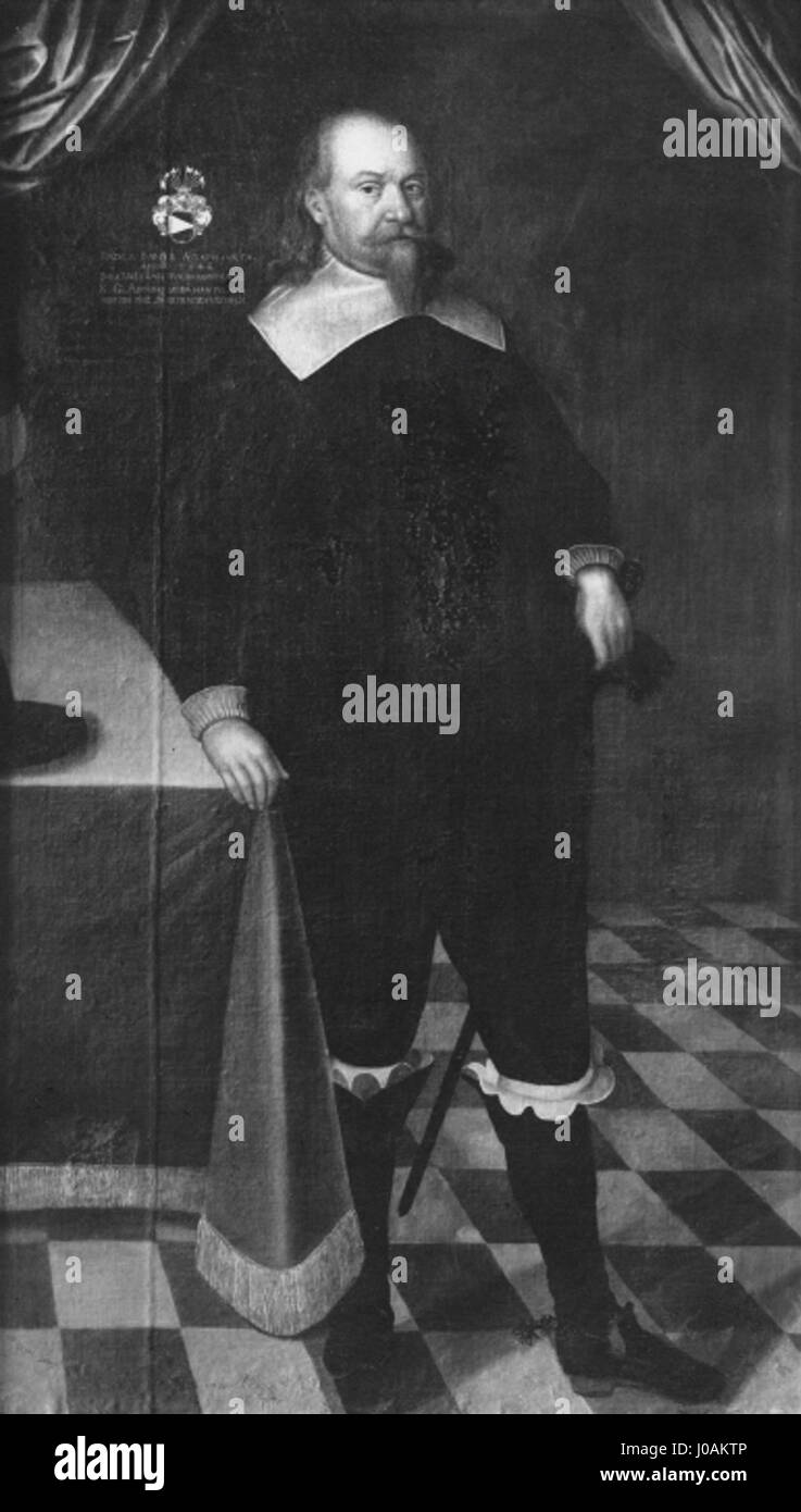 Peder Banér (1600–1642) war ein schwedischer Adels- und Militärführer. Er ist bekannt für seine Rolle in den militärischen Feldzügen des Schwedischen Reiches, einschließlich seiner Teilnahme am Dreißigjährigen Krieg. Banérs Führung war in verschiedenen Schlachten von entscheidender Bedeutung, insbesondere bei der Verteidigung der schwedischen Interessen in Deutschland Anfang des 17. Jahrhunderts. Stockfoto