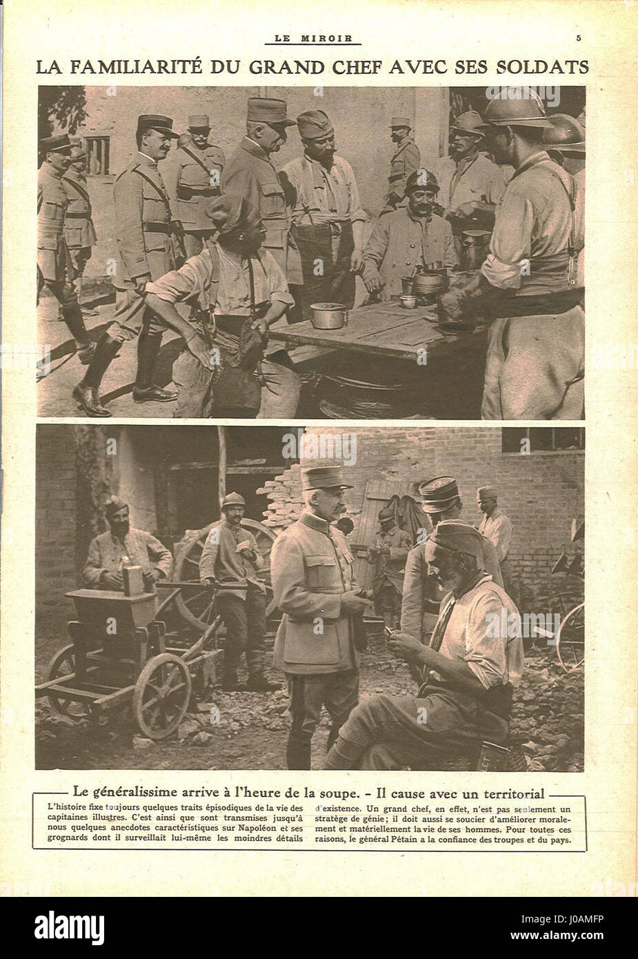 "Le Miroir, nein 203, Dimanche 14 octobre 1917' war eine französische Publikation mit aktuellen Ereignissen und sozialen Kommentaren während des Ersten Weltkriegs. Diese Ausgabe enthält Artikel und Geschichten, die die Auswirkungen des Krieges auf die französische Gesellschaft widerspiegeln. Stockfoto