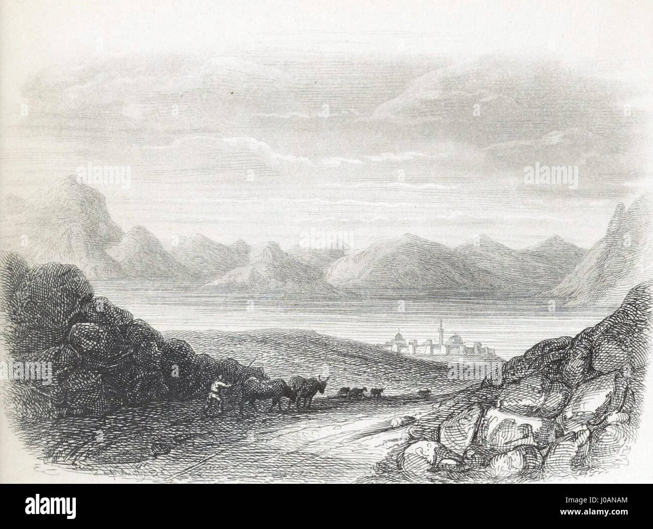 Jean-Baptiste-Benoît Eyriès; Alfred Jacobs. Lac de Tibériade. 1855 Stockfoto