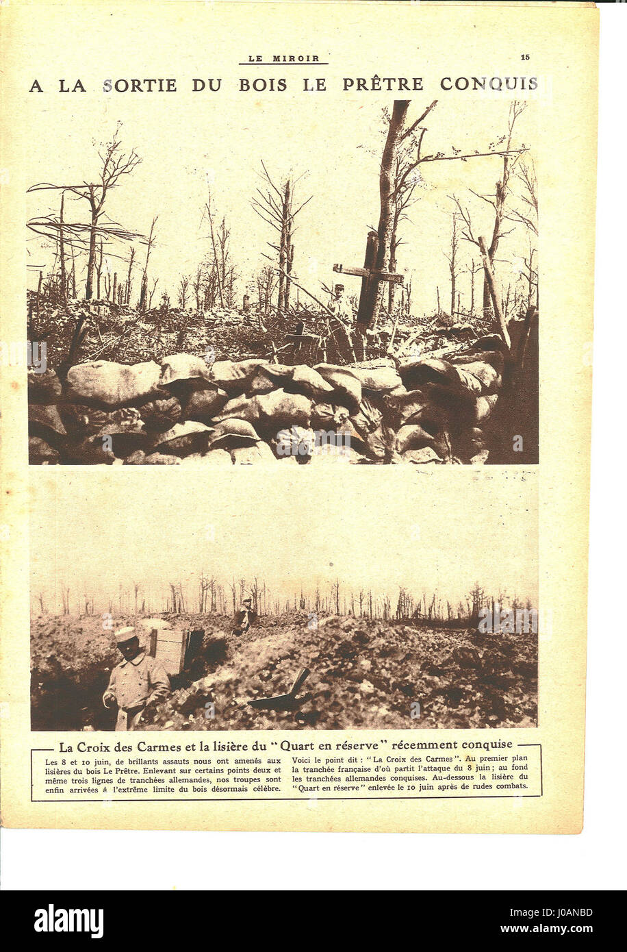 "Le Miroir, nø84 (S.10)" ist ein Verweis auf eine bestimmte Ausgabe oder Seite des französischen Magazins Le Miroir. Es kann sich um visuelle Kunst, Literatur oder Fotografie handeln, die den kulturellen und künstlerischen Fokus des Magazins widerspiegelt. Stockfoto