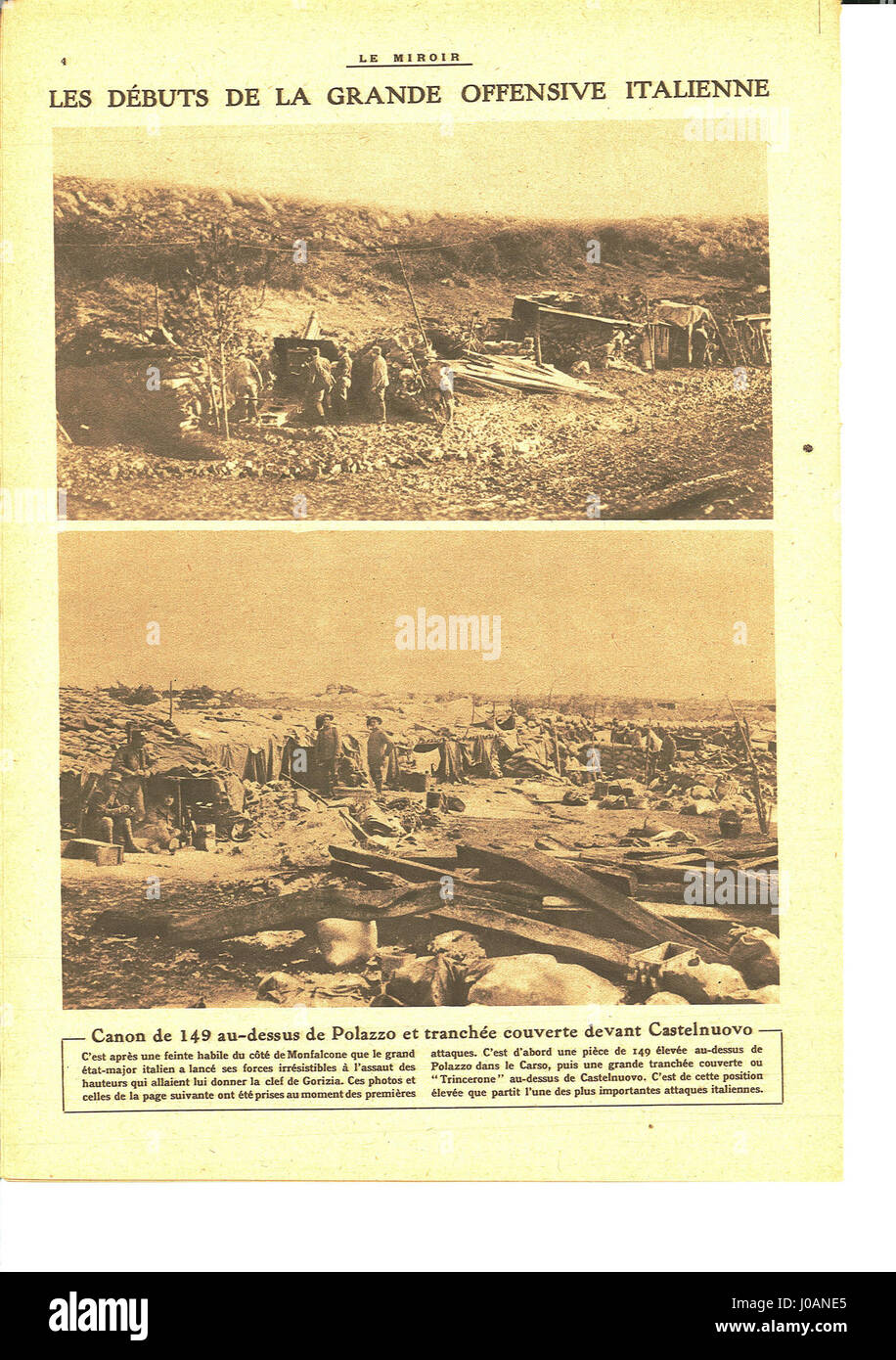 Le Miroir, eine französische Zeitschrift, Ausgabe Nummer 144, Seite 4, mit Artikeln, Kunstwerken und Fotografien über zeitgenössische Kultur und soziale Ereignisse. Stockfoto