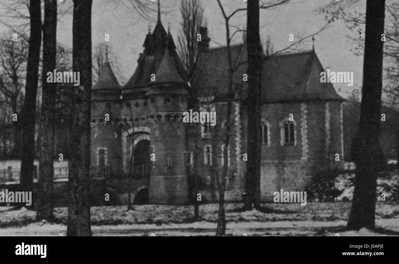 Die Château de Wagnonville en 1893 ist eine historische Darstellung des Château de Wagnonville, eines französischen château aus dem späten 19. Jahrhundert. Das Gemälde zeigt die Architektur und das Gelände des Anwesens und zeigt das große Design, das typisch für französische Adelshäuser während dieser Zeit ist. Stockfoto