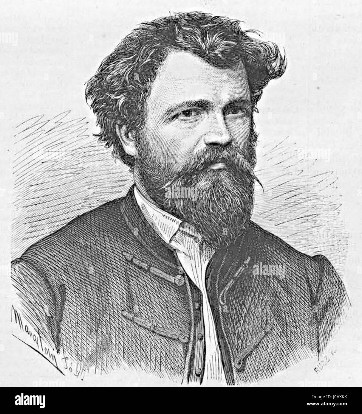 Izsó Miklós Rusz ist ein ungarischer Bildhauer, der vor allem für seine Arbeiten bekannt ist, die ungarische historische Figuren und Themen darstellen und das kulturelle und nationale Erbe Ungarns widerspiegeln. Stockfoto