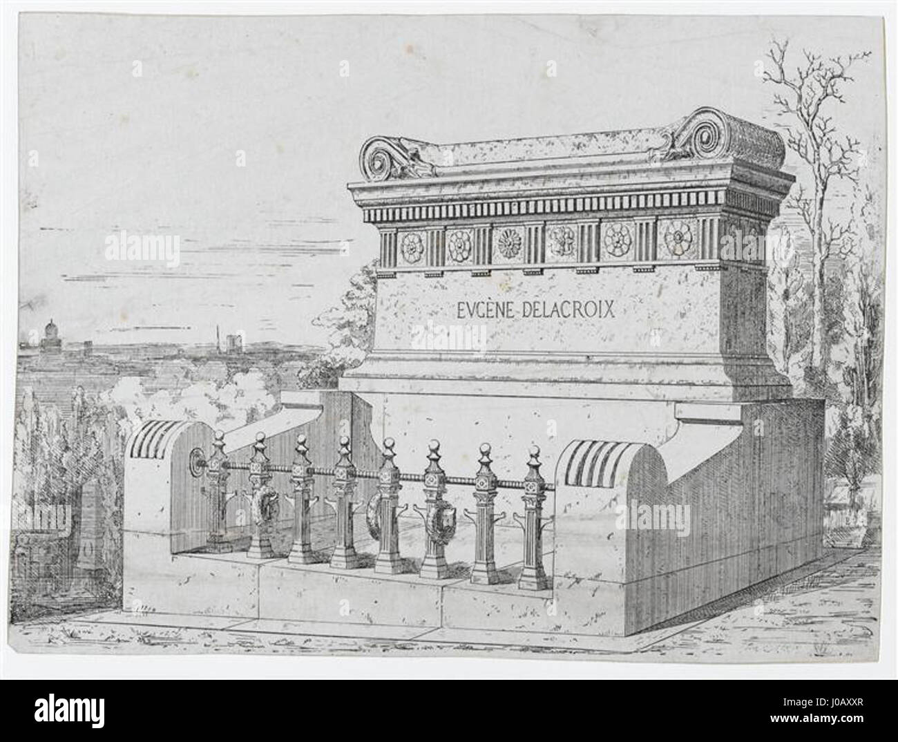 Unbekannt - Grab von Eugène Delacroix Stockfoto