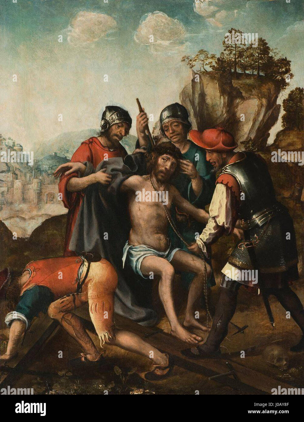 „Preparativos para la crucifixión de Jesús“ bedeutet „Vorbereitungen für die Kreuzigung Jesu“ von Alejo Fernández. Weitere Untersuchungen sind erforderlich, um eine detaillierte Beschreibung zu erhalten. Stockfoto „Preparativos para la crucifixión de Jesús“ bedeutet „Vorbereitungen für die Kreuzigung Jesu“ von Alejo Fernández. Weitere Untersuchungen sind erforderlich, um eine detaillierte Beschreibung zu erhalten. Stockfoto
