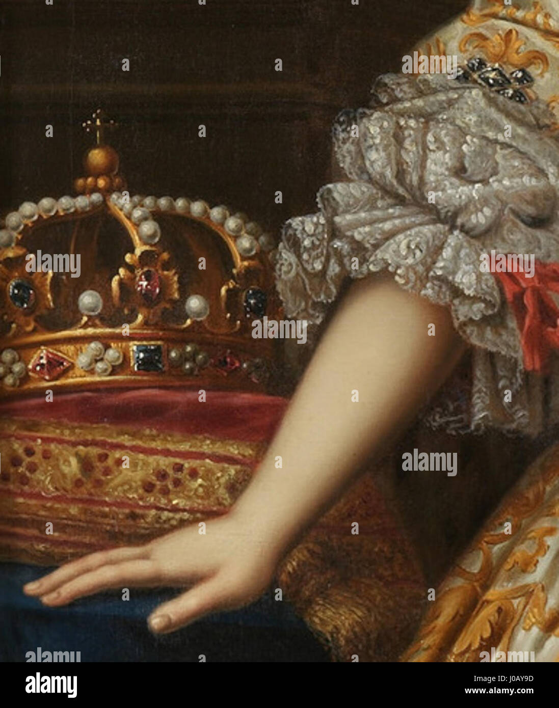 Sardische Königskrone ein förmliches Porträt-Gemälde von Anne Marie d'Orléans von einem unbekannten Künstler entnommen Stockfoto