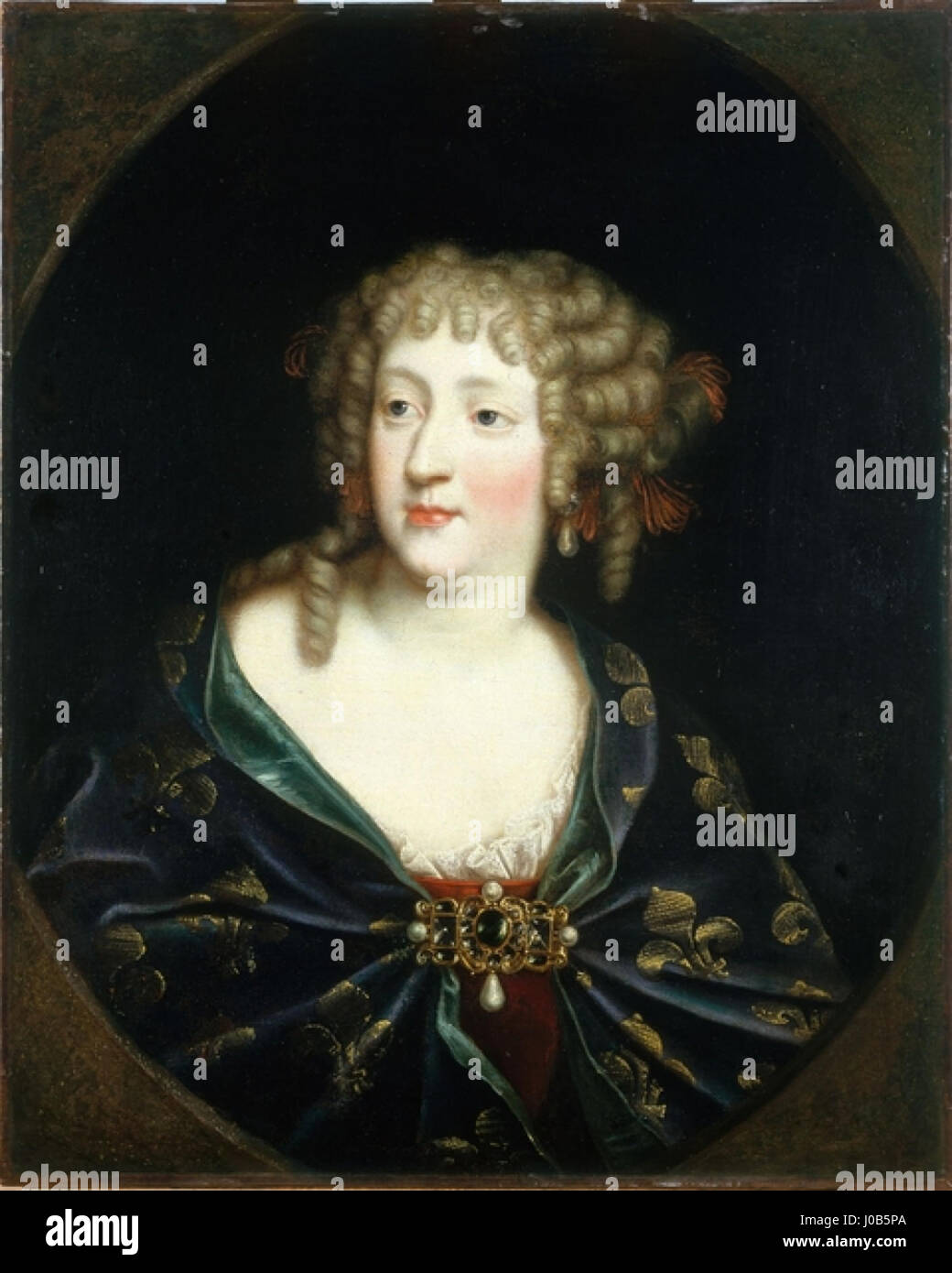 Ölgemälde von Marie Thérèse Österreichs (1638-1683), Ehefrau von Louis XIV von einem unbekannten Künstler Stockfoto