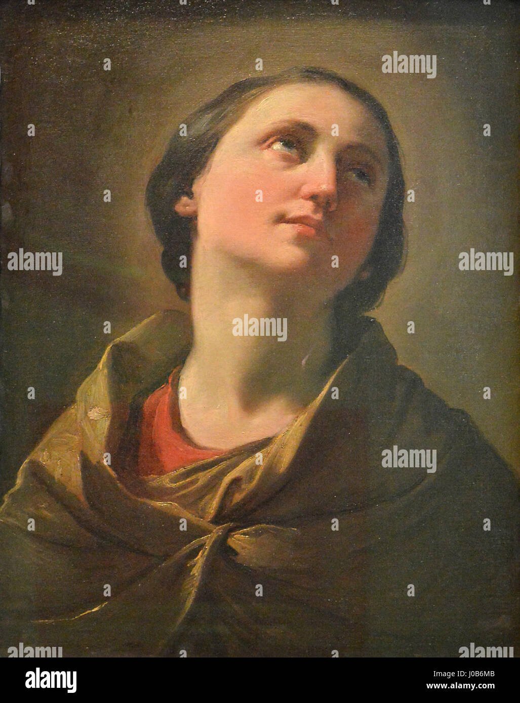 „Étude de tête de femme“ von Ubaldo Gandolfi ist eine Studie über den Kopf einer Frau, die typisch für die Erforschung von Form und Ausdruck des Künstlers im späten 18. Jahrhundert ist. Diese Zeichnung zeigt Gandolfis Fähigkeit, emotionale Tiefe und komplexe Gesichtszüge einzufangen. Stockfoto