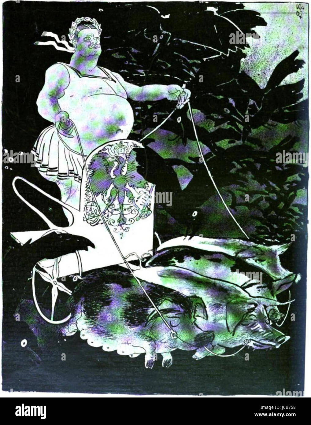 „Blow Triumphator“ ist ein Werk, das das Wesen von Sieg und Triumph erfasst, möglicherweise in einem klassischen oder historischen Kontext. Der Titel deutet auf eine triumphale Figur hin, die Themen wie Eroberung, Macht und Ruhm weckt. Das Kunstwerk betont Stärke und Tapferkeit, möglicherweise in einer Siegesparade oder einem feierlichen Kontext. Stockfoto