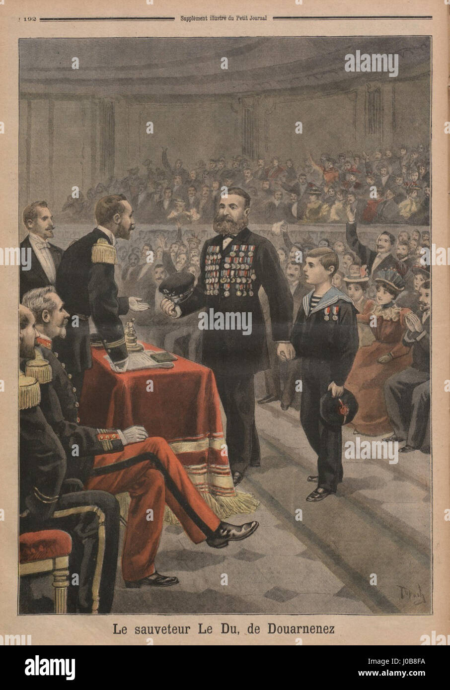 "Le Petit Journal Supplément du (...)" bezieht sich auf eine Nachschlageausgabe der französischen Zeitung Le Petit Journal, einer Schlüsselpublikation im Frankreich des 19. Jahrhunderts. Diese Ergänzung konzentriert sich auf kulturelle, politische und soziale Fragen während dieser Zeit. Stockfoto