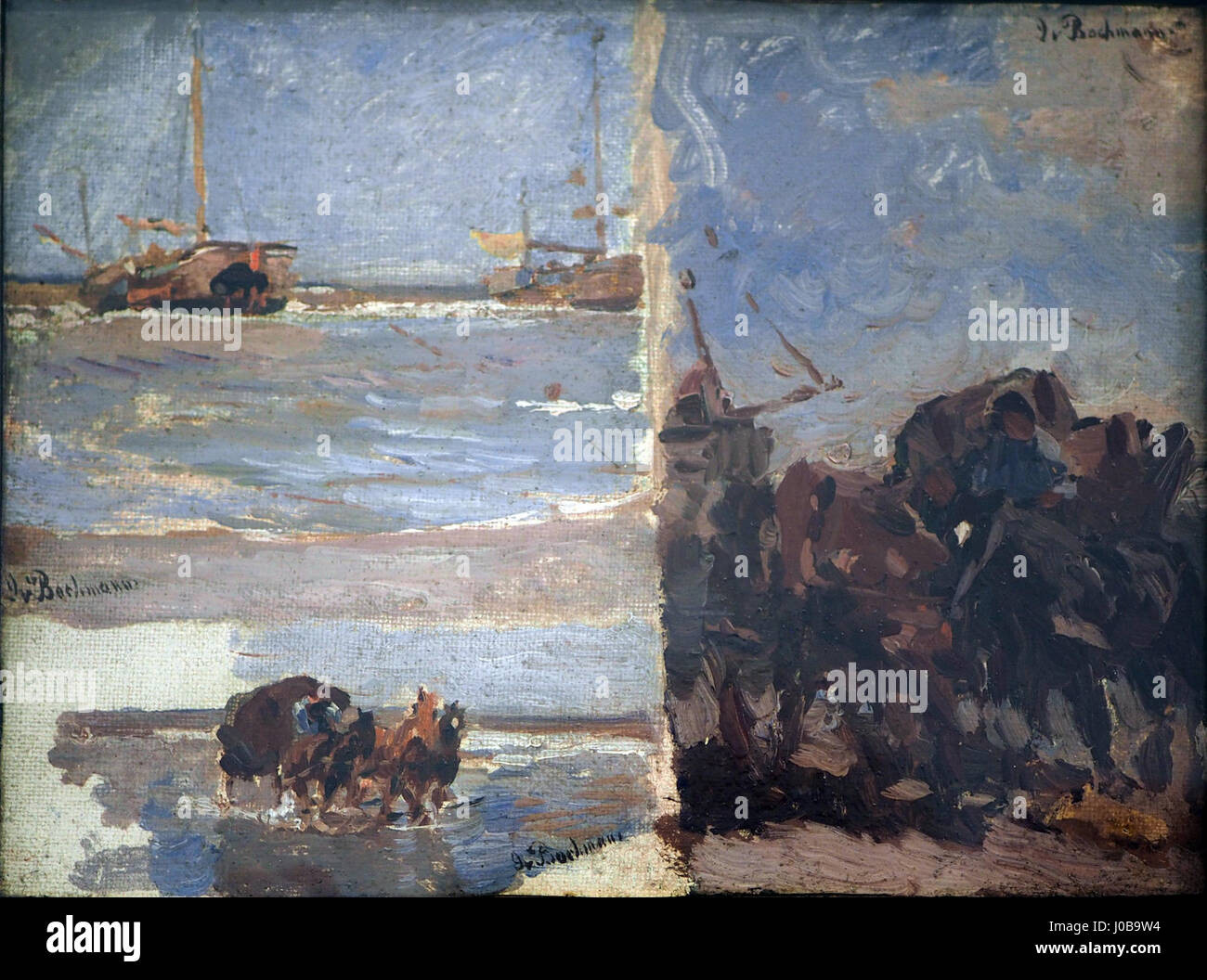 Ölstudie, eine Ölstudie auf Papierkarton von Gregor von Bochmann, einem deutschen Künstler, aus den 1920er Jahren. Stockfoto