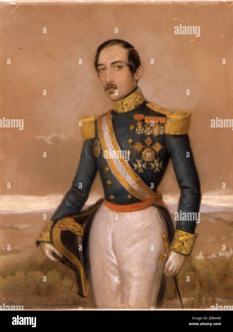 Retrato del allgemeine Concha, de Antonio María Esquivel (Museo de Bellas Artes de Sevilla) Stockfoto