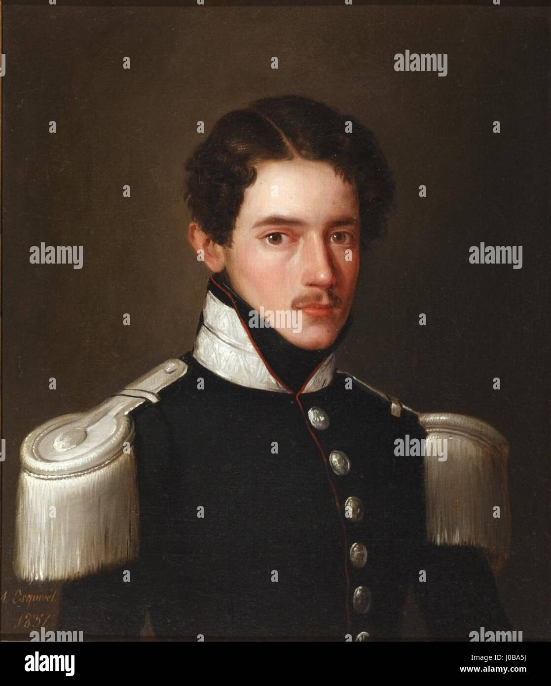 Retrato de Militar, de Antonio María Esquivel. (Museo del Romanticismo de Madrid) Stockfoto