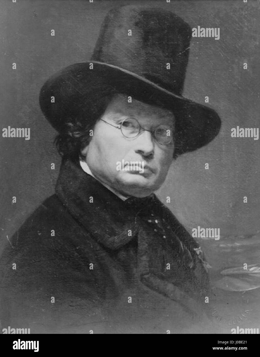 Matets Selbstporträt im Musée Fabre zeigt den Ansatz des Künstlers, persönliche Identität und Emotionen durch feine Pinselarbeiten und auffällige Kontraste in Farbe und Licht einzufangen. Stockfoto