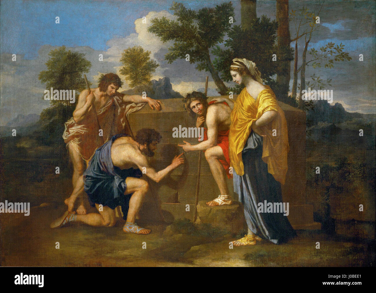 Nicolas Poussin - Et in Arcadia Ego (Deuxième Version) (beschnitten) Stockfoto