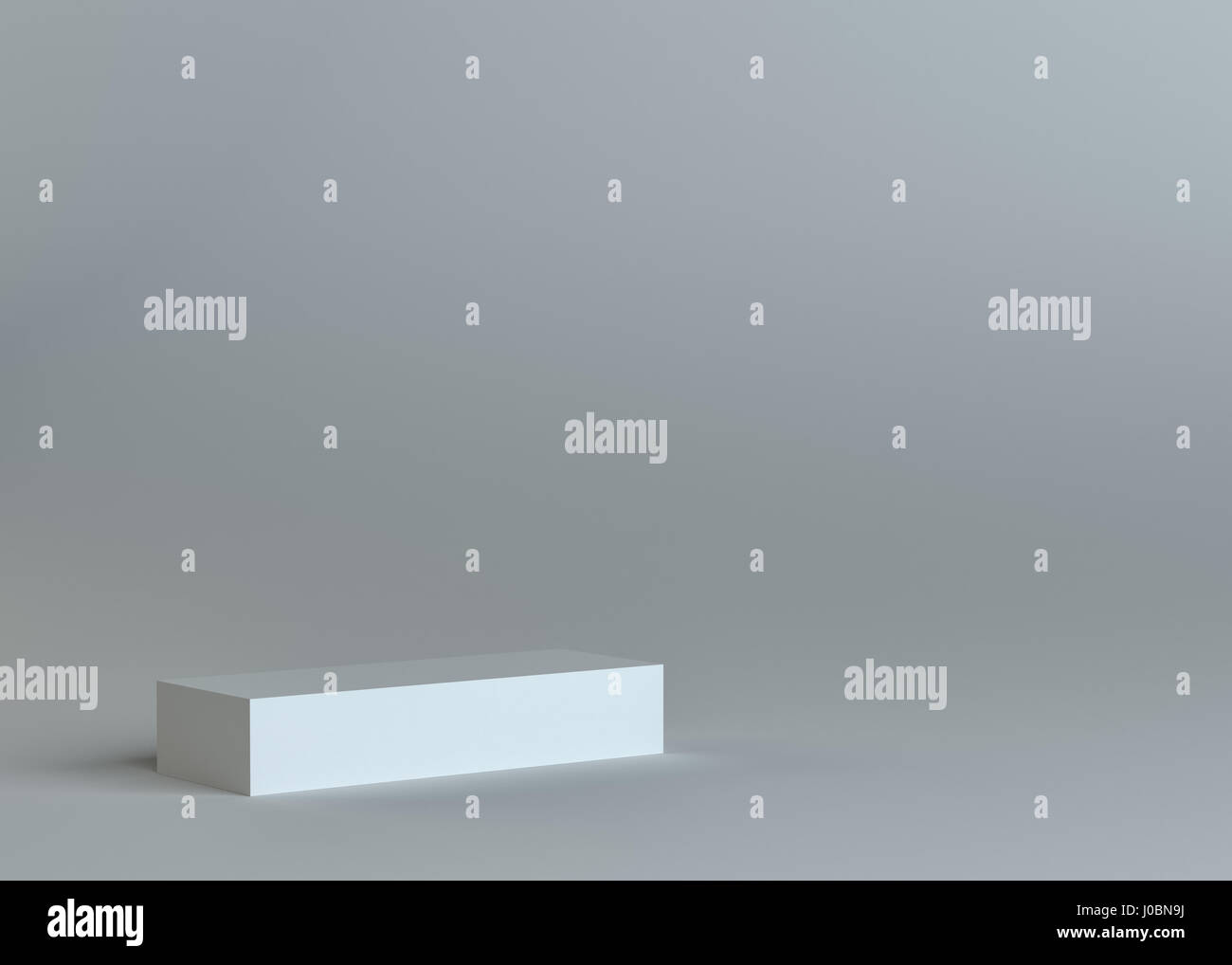 Weiße leere Feld auf grauem Hintergrund Stockfoto